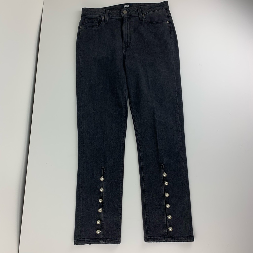 Paige Womens 30 Black Jeans Pearl Hem Julia Ankle? - Picture 5 of 8